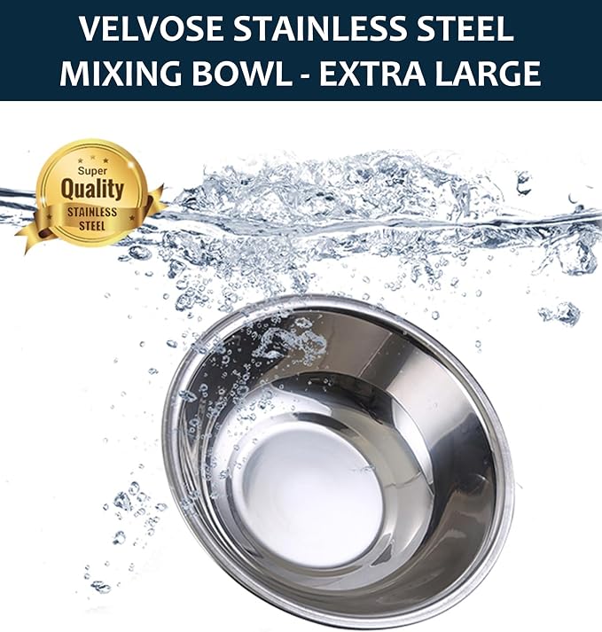 Stainless Steel Mixing Bowl Extra Large, 23-Quart, 20 inch (Diameter), 6.1 inch (Height) Mixing Bowl 20", Set of 5 - Image 5