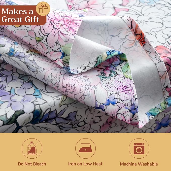 Maison d' Hermine Cloth Napkins Set of 4 Reusable 100% Cotton (20" x 20") | Everyday Square Napkins Cloth Washable Dinner Party Wedding Restaurant Hotel Kitchen Spring Summer - Floral Love - Image 5