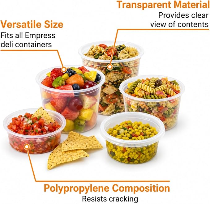 32 Oz Deli Containers with Airtight Lids | Heavy Duty BPA Free Food Storage Cups for Soup Meal Prep Slime Leftovers | Microwave Freezer Safe Reusable Round Containers | 168 Pack - Image 6