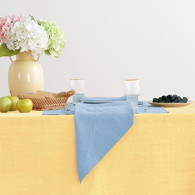 100% Linen Napkins 20x20Inch Set of 4,Cloth Napkins Dinner Napkins,Stone Washed Natural French Flax Napkins for Weddings,Decorative Easter,Mother's Day(Bule Bell) - Image 5