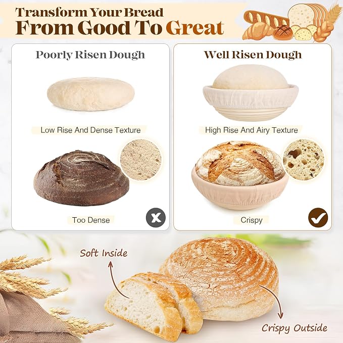 Sourdough Starter Kit, Sourdough Bread Baking Supplies, Sourdough Kit for Modern Home and Kitchen, Sourdough Bread Basket, Sour Dough Kit, Bread Making Tools Kit Gifts for Bakers Women Wife Mom - Image 3
