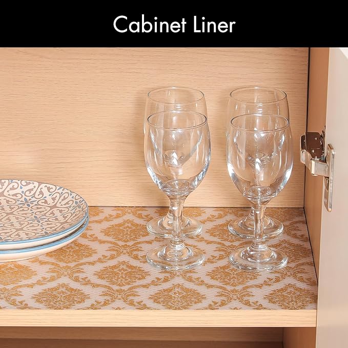 Cooyes Shelf Liner for Kitchen Cabinets – Non-Adhesive Waterproof Drawer Liner – Durable EVA Material Easy-to-Cut Shelf Paper for Refrigerator, Cupboard, Dresser with Modern Pattern - Image 4