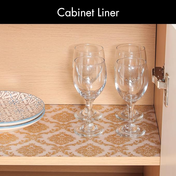 Cooyes Shelf Liner for Kitchen Cabinets – Non-Adhesive Waterproof Drawer Liner – Durable EVA Material Easy-to-Cut Shelf Paper for Refrigerator, Cupboard, Dresser with Modern Pattern - Image 4