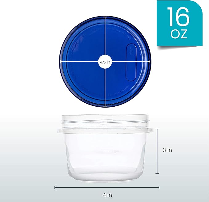 PLASTICPRO Twist Top Deli Containers Clear bottom [16 oz 120 Pack] - Image 6