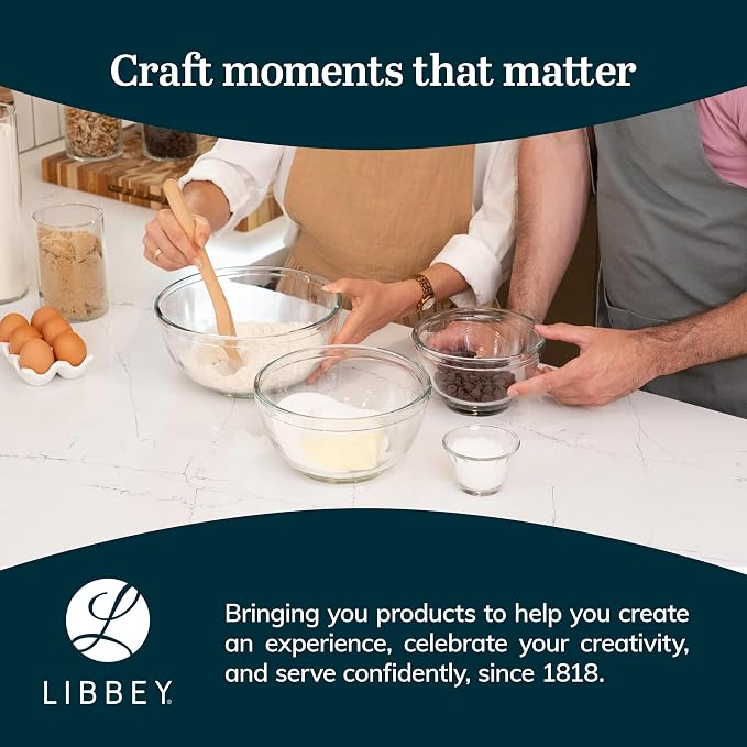 Libbey Baker’s Basics 8-Piece Cupcake Party Glass Baking Dish Set with Lids, Round Small Glass Bowls, Prep Bowls for Cupcakes, Mini Pot Pies, and More - Image 6
