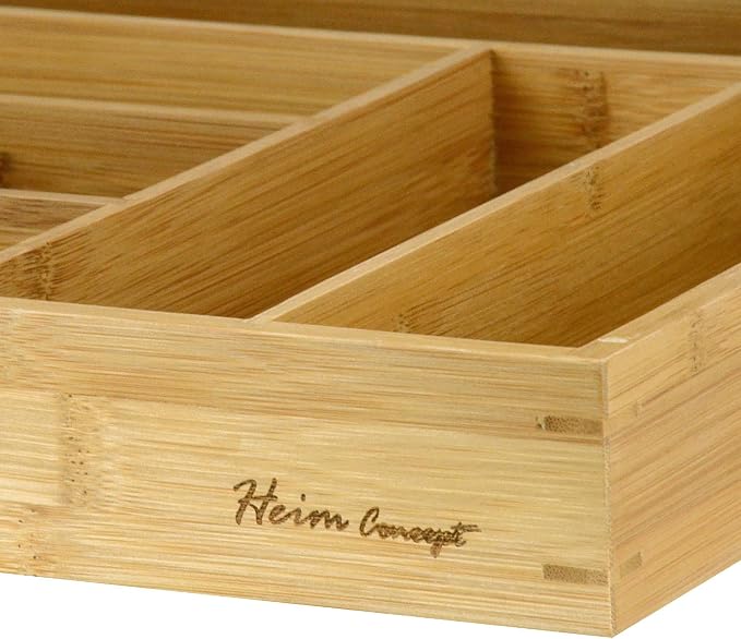 Drawer Organizer Bamboo Cutlery Tray Silverware Organizer/Utensil Holder, Drawer Dividers Organizer for Silverware, Flatware, Knives in Kitchen - Image 3