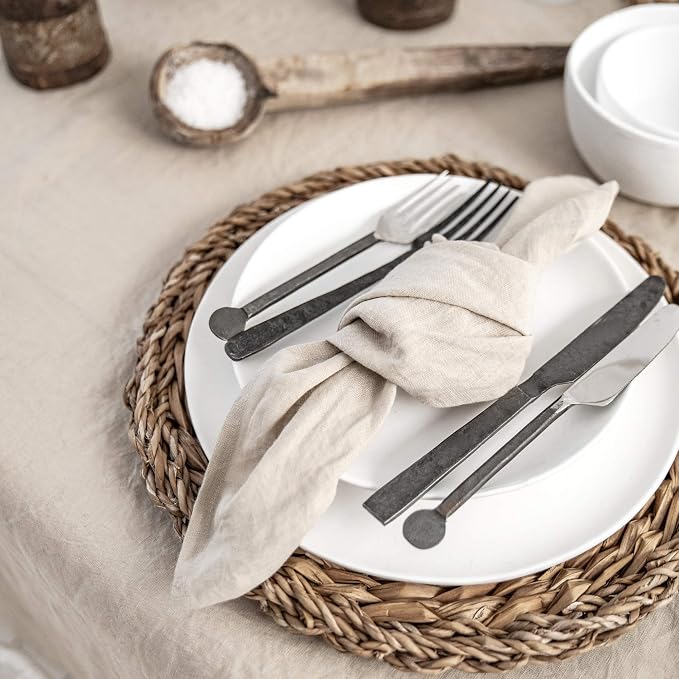 MagicLinen 100% Linen Napkins Set of 4, Soft Absorbent Dinner Napkins | European Flax, OEKO-TEX Certified, Stone-Washed Soft, Breathable, Absorbent, Set includes 4 napkins, Size 18X18in - Image 6