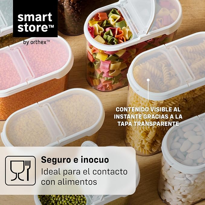 SmartStore Cereal Storage Containers, Set of 2 x 1.7 L | Stackable, Clear, Flip Lid | BPA-Free Kitchen Storage Containers | Pantry Food Storage Containers | Cereal Dispenser, Granola, Pasta, Rice - Image 8