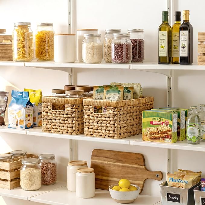 StorageWorks Wicker Baskets, Wicker Storage Baskets for Shelves, 2-Pack | Hyacinth Wicker Baskets for Storage, Woven Baskets for Organizing, Woven Baskets for Storage, Pantry Organizers and Storage - Image 2