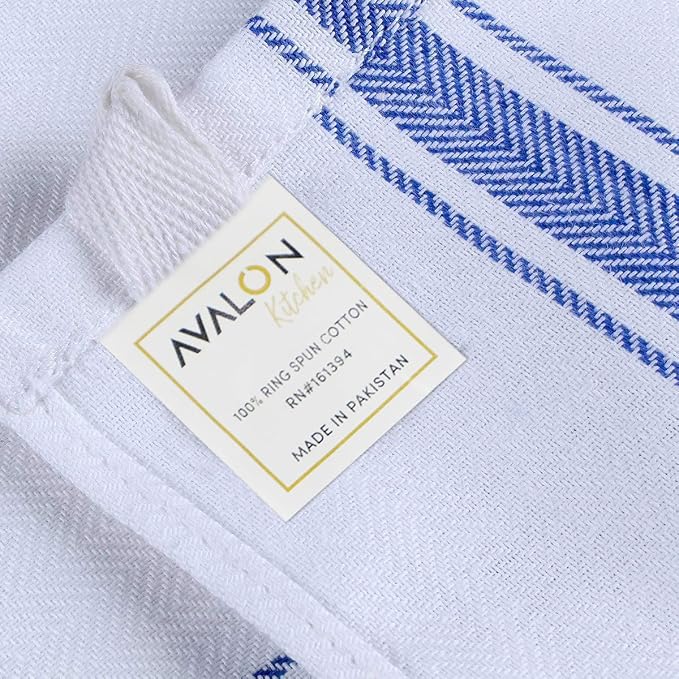 Dish Towels 150 Pack Blue Stripe 100% Cotton Kitchen Towel 15x25 Inch Tea Towels, Dish Cloths for Washing Dishes, Kitchen Rags for Drying Dishes - Image 8