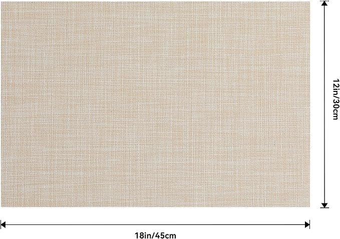 Leetaltree Beige Placemats Set of 20 - Heat Resistant Non-Slip Place mats for Dining Table, Washable Durable PVC Vinyl Woven Table Mats(Beige, 20) - Image 9