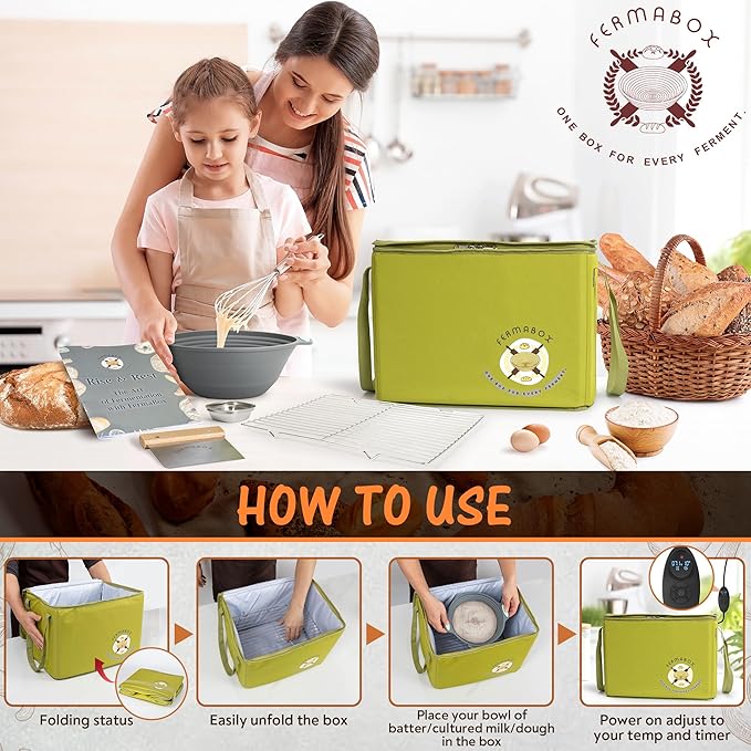 Foldable Bread Proofing Box - Bread Proofer Box - 60-120°F Temp Control, 24H Timer - Image 4