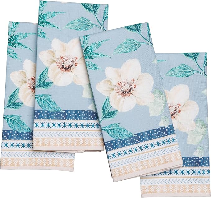 Maison d' Hermine Cloth Napkins Set of 4 Reusable 100% Cotton (18" x 18") | Everyday Square Napkins Cloth Washable Dinner Party Wedding Restaurant Hotel Kitchen Spring Summer - Winter Floral by MaisondHermine