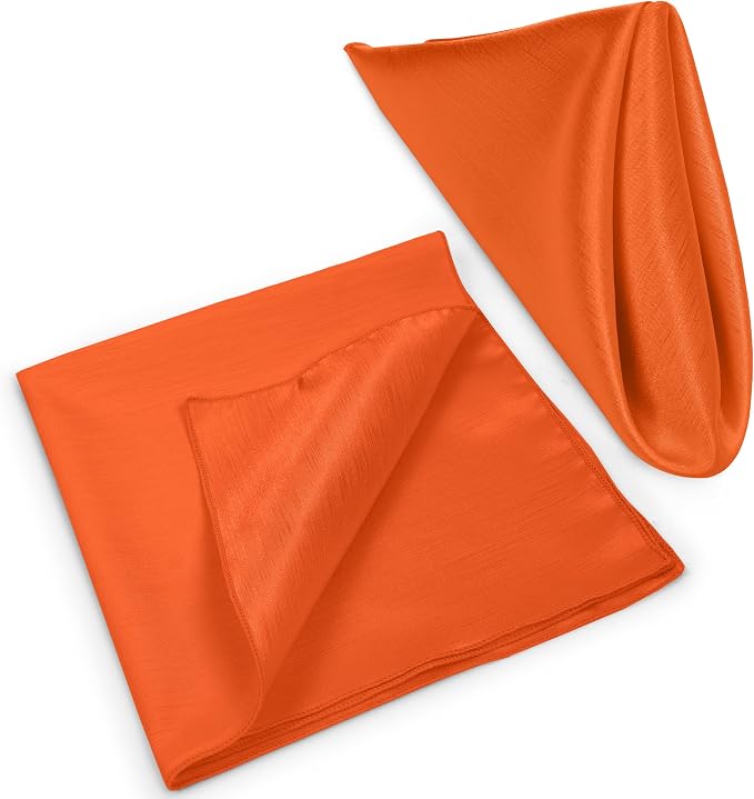 17x17-Inch Shantung Satin Cloth Napkins, Orange, Set of 60 - Image 8