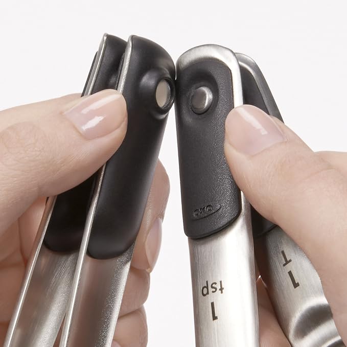 OXO Good Grips Stainless Steel Measuring Cup and Spoon Set + Swivel Vegetable Peeler - Image 3