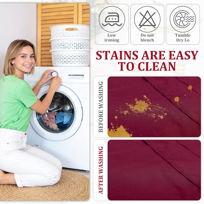 SuperO Set of 80 Cloth Napkins 17 x 17 Inch, Polyester Solid Washable Dinner Napkins with Hemmed Edges,Great for Restaurant, Wedding and Party(Burgundy) - Image 8