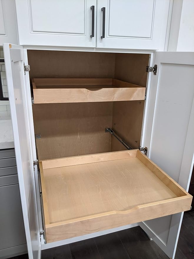 Elysian Slide-Out Tray Organizer, 32" W × 21" D Pull-Out Cabinet Drawer with Full-Extension 35mm Ball-Bearing Rails, Roll-Out Storage Shelf for Kitchen Base Cabinets - Image 4