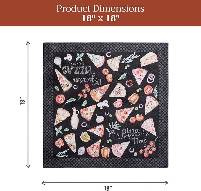 Maison d' Hermine Cloth Napkins Set of 4 Reusable 100% Cotton (18" x 18") | Everyday Square Napkins Cloth Washable Dinner Party Wedding Restaurant Hotel Kitchen Spring Summer - Pizza - Image 7