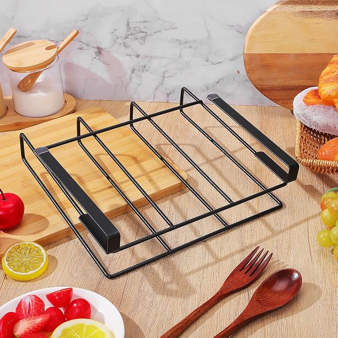 Hemoton Stainless Steel Kitchen Storage Rack, Black, 20 in - Image 2