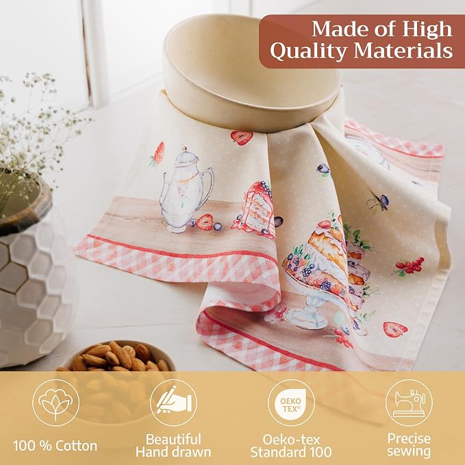 Maison d' Hermine Cloth Napkins Set of 4 Reusable 100% Cotton (18" x 18") | Everyday Square Napkins Cloth Washable Dinner Party Wedding Restaurant Hotel Kitchen Spring Summer - Icing on the Cake - Image 3