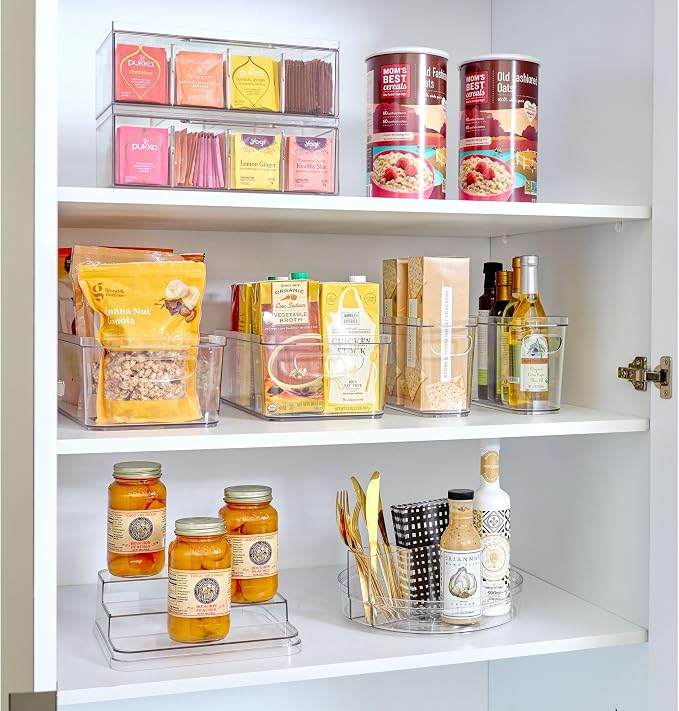 iDesign XL Tea Bag Organizer, Clear, 4-Section | For Counter, Storage Drawer for Cabinet - Image 6