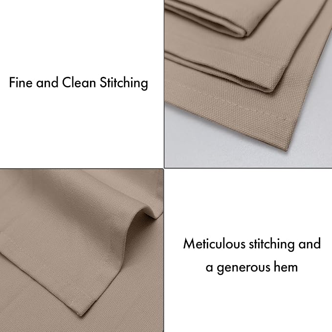 Ruvanti Cloth Napkins Set of 12, 100% Cotton High GSM 18x18 Inches Soft, Washable, Highly Durable & Absorbent, Perfect for Parties, Christmas, Thanksgiving Dinners – Light Taupe - Image 5