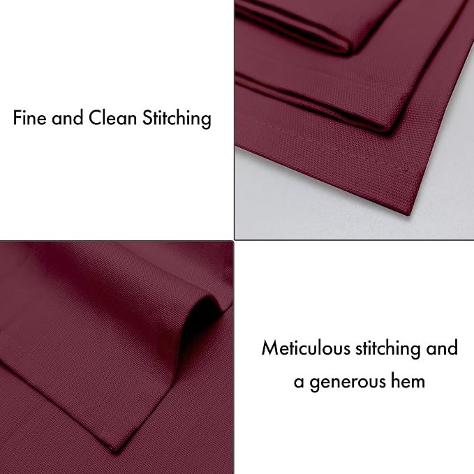Ruvanti Cloth Napkins Set of 6, 100% Cotton High GSM 18x18 Inches Soft, Washable, Highly Durable & Absorbent, Perfect for Parties, Christmas, Thanksgiving Dinners – Burgundy - Image 8