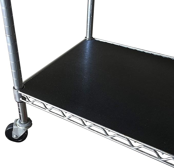 RESILIA Shelf Liner Set for Wire Shelving Rack – 5 Pack, 18 Inch Long x 36 Inch Wide, Black Plastic Vinyl Covers for Kitchen, Pantry, & Garage Racks, Made in The USA by Resilia