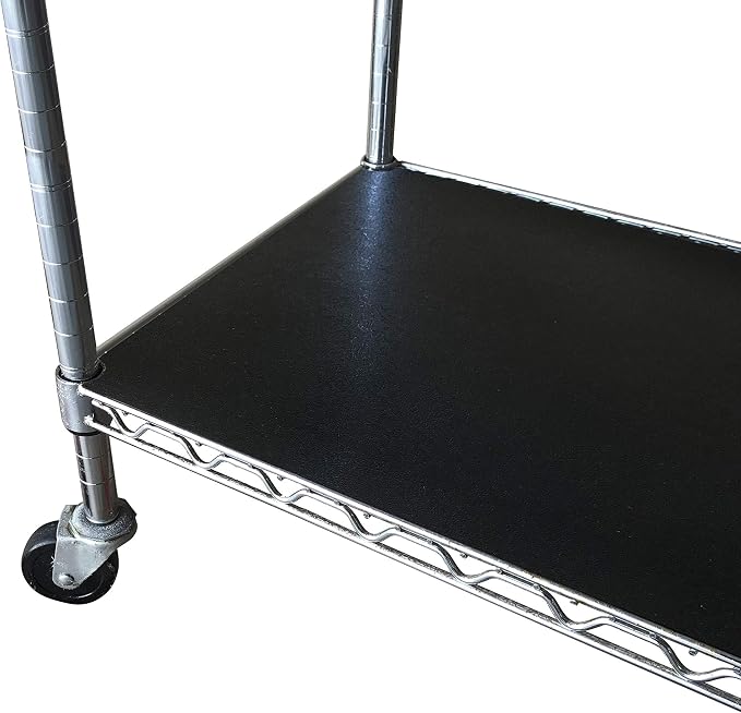 RESILIA Shelf Liner Set for Wire Shelving Rack – 5 Pack, 18 Inch Long x 36 Inch Wide, Black Plastic Vinyl Covers for Kitchen, Pantry, & Garage Racks, Made in The USA by Resilia