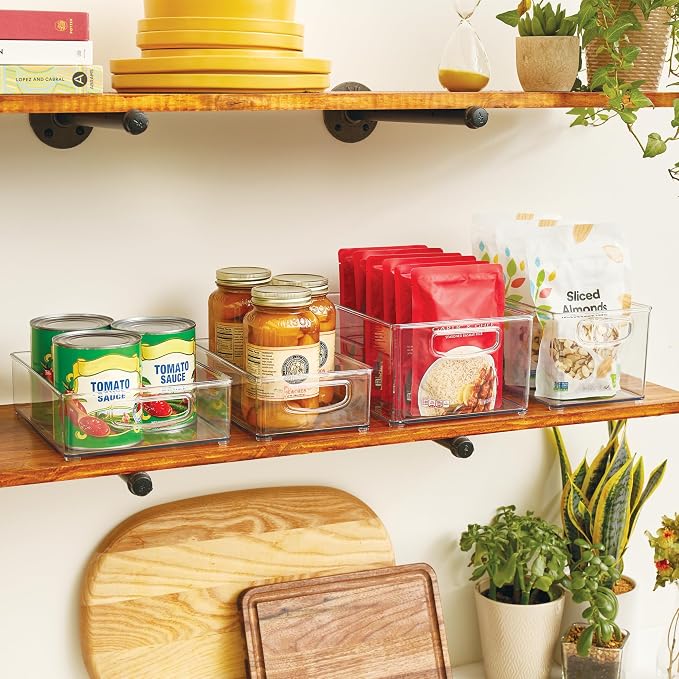 iDesign Stackable Pantry Bins with Handles, 4 Different Sizes, 4 Pack, Clear, Made in USA - Image 3