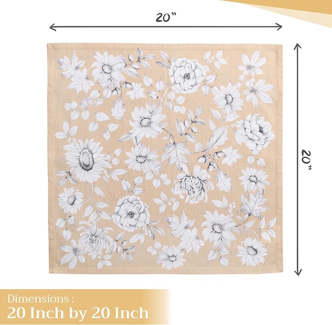 Maison d' Hermine Cloth Napkins Set of 4 Reusable 100% Cotton (20" x 20") | Everyday Square Napkins Cloth Washable Dinner Wedding Restaurant Hotel Kitchen Thanksgiving Christmas - Pretty Autumn - Image 4