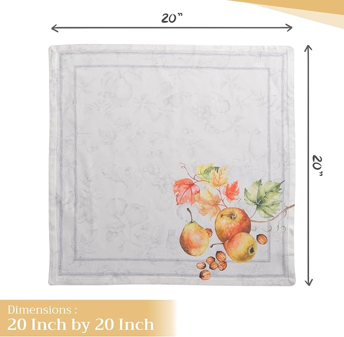 Maison d' Hermine Cloth Napkins Set of 4 Reusable 100% Cotton (20" x 20") | Everyday Square Napkins Cloth Washable Dinner Wedding Restaurant Hotel Kitchen Thanksgiving Christmas - Fruit D'Hiver - Image 4