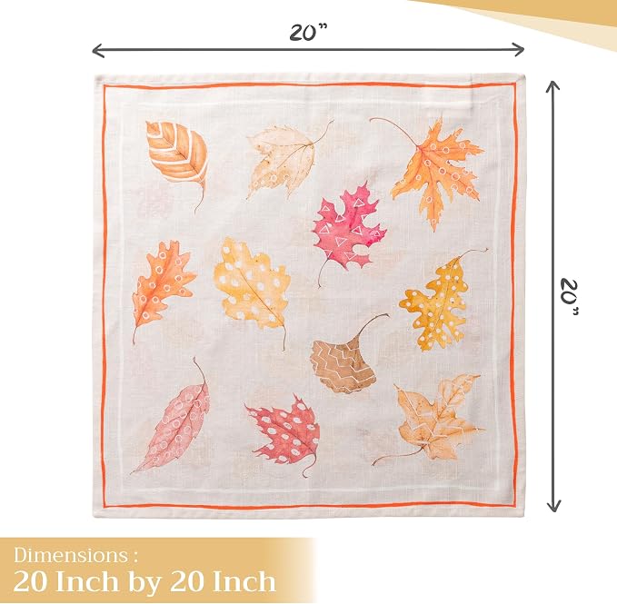 Maison d' Hermine Cloth Napkins Set of 4 Reusable 100% Cotton (20" x 20") | Everyday Square Napkins Cloth Washable Dinner Wedding Restaurant Hotel Kitchen Thanksgiving Christmas - Colours Of Autumn - Image 4
