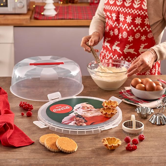 Snips, Cake Holder decoration Santa Claus Vintage Coca-Cola, Sweets Keeper with 4 Safety Locks, Ø 28 cm, Made in Italy - Image 5