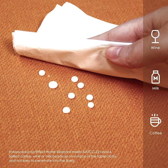 BALCONY & FALCON Rectangle Table Cloth Waterproof Pumpkin 70"x55" | Rectangular Washable Wrinkle Resistant Table Cloth Linen Fabric Tablecloths for Dining Party Kitchen Wedding and Outdoor Use - Image 3