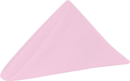 17x17-Inch Cotton-Feel Cloth Napkins, Pink, Set of 120 | Bulk Case of 10 Dozen, Square, 100% Spun Polyester Fabric, MJS-Spun Construction, Cotton-Like Hand, Machine Washable by UltimateTextile