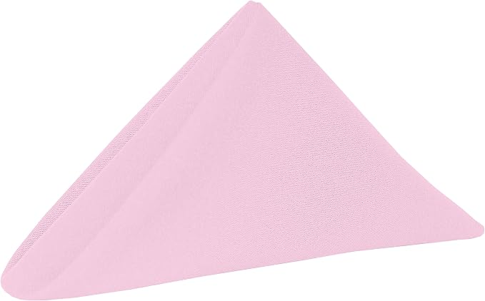 17x17-Inch Cotton-Feel Cloth Napkins, Light Pink Set of 36 | Bulk Case of 3 Dozen, Square, 100% Spun Polyester Fabric, MJS-Spun Construction, Cotton-Like Hand, Machine Washable, Seamless by UltimateTextile