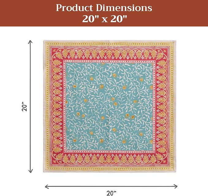 Maison d' Hermine Cloth Napkins Set of 4 Reusable 100% Cotton (20" x 20") | Everyday Square Napkins Cloth Washable Dinner Wedding Restaurant Hotel Kitchen Thanksgiving Christmas - Carpo - Image 7