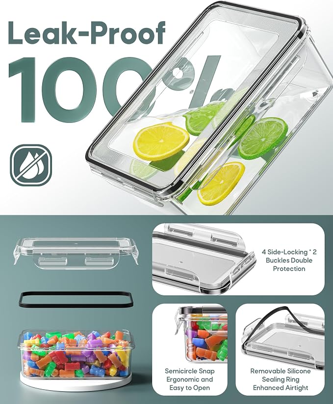 70 PCS Food Storage Containers with Lids Airtight, (35 Lids & 35 Containers) Leak proof Containers Set for Kitchen, Meal Prep, BPA-Free, PVC-Free Plastic, Microwave/Dishwasher Safe, Extra Labels & Pen - Image 3