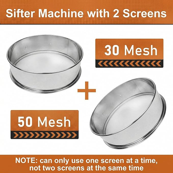 Sidasu Automatic Vibrating Sieve Shaker–30&50 Mesh Flour Sifter | Electric 110V/50W Sifter Machine for Baking Kitchens,Grain Milling,Herbal Powder,Food Preparation - Image 3