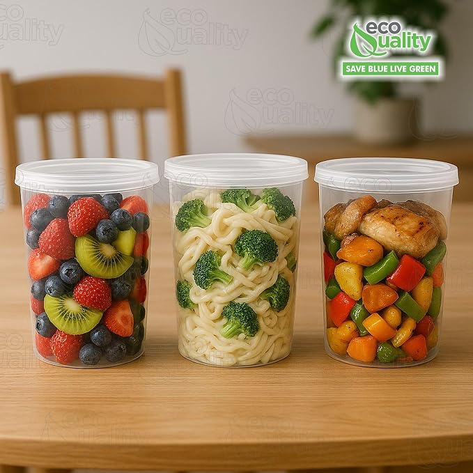 32oz Plastic Deli Food Storage Containers with Lids 400 Count - Round Containers Perfect for Food Storage, Portion Control, Meal Prep, Organization, Liquids, Travel, Home, School (32 Ounces) - Image 6
