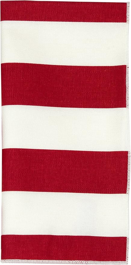 Cloth Napkins 100% Cotton Linen Napkins Set of 4 Red and White Stripe Table Linens 18" x 18" Table Napkins - Image 4