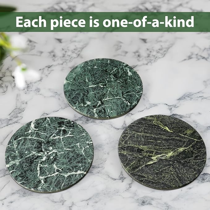Marble Lazy Susan, 16 in Turntable Organizer for Cabinet Pantry Kitchen Countertop Fridge Bathroom Makeup Vanity Countertop, Detachable Organizer (Indian Green) - Image 6
