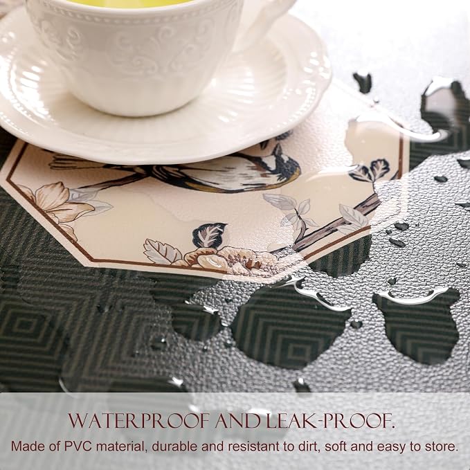 Vinyl Waterproof Placemats Set of 6 Rectangular,12"*17"-Murad E | Wipeable Beautiful Green Place Mats,Stain Resistant,Heat Resistant,Everyday Meals,Kitchen,Dinning,Holiday,Decor - Image 8