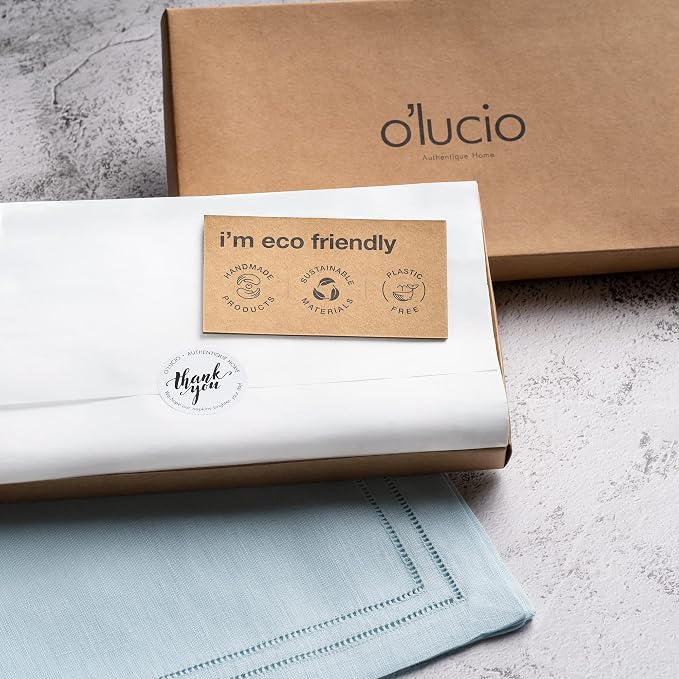 Linen Napkins 20 x 20 inch - 100% Pure Linen Light Blue Hemstitch Dinner Napkins Set of 4 - Double Hemstitch Cloth Napkin Washable Perfect for Easter, Spring and Summer Decor - Image 6