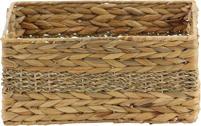 Deco 79 Seagrass Storage Basket Set of 4 15", 14", 12", 9"W, Light Brown | Easy home organization, woven baskets for organizing, decorative baskets with handles, nesting, braided seagrass - Image 2