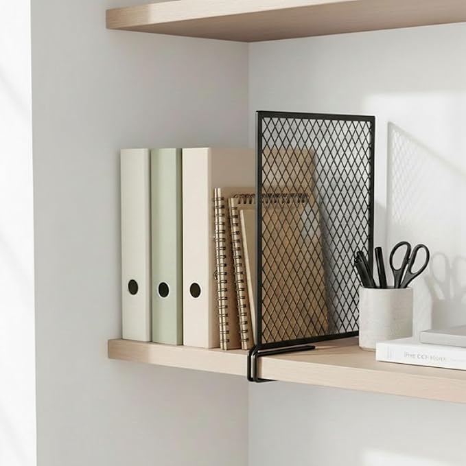 Nexu 6-Pack Metal Mesh Shelf Dividers for Closet Organization, Ultra-Stable Under-Shelf Hook Closet Dividers, Heavy Duty Purse, Handbag & Bag Organizer for Shelving, Clothes, Bedroom, Black - Image 7