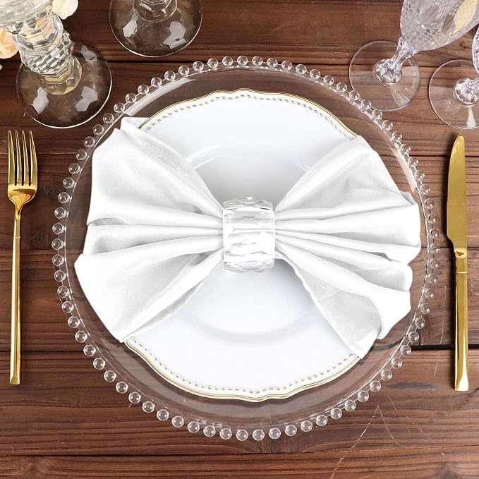 Efavormart Premium Cloth Napkins Set of 10, 20x20 Inch White Seamless Dinner Napkins, Washable Linen Table Napkin Cloth with Hemmed Edges for Weddings, Party and Banquet - Image 5