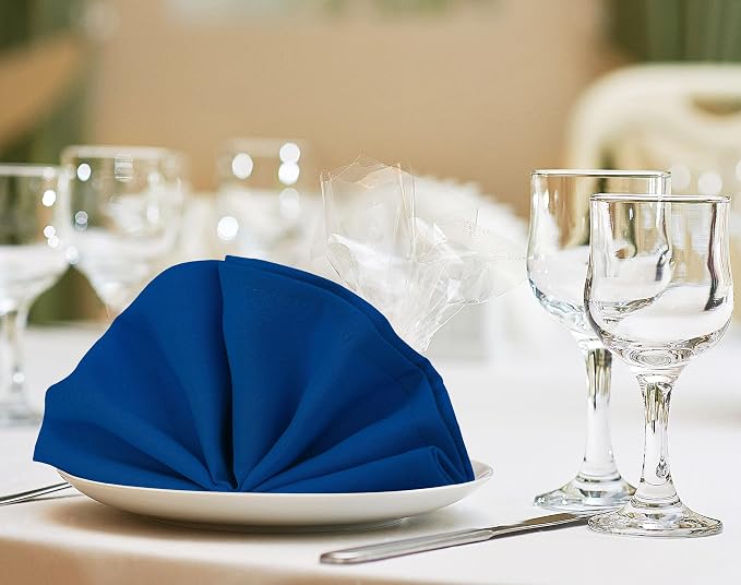 Utopia Home [24 Pack, Royal Blue] Cloth Napkins 17x17 Inches 100% Polyester | Hemmed Edges, Washable and Reusable Ideal for Parties, Weddings and Dinners - Image 5