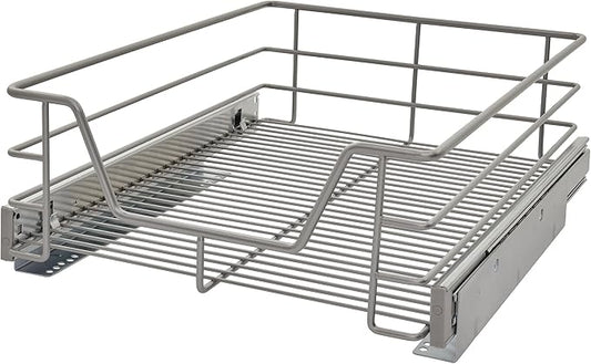 ClosetMaid 32100 Premium 14.5-Inch Wide Kitchen Single Tier Cabinet Pull Out Basket, Platinum by Unknown